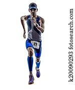 man triathlon iron man athlete runners running
