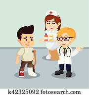 man with broken leg consulting to doctor man with broken leg consulting to doctor
