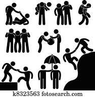 negócio, amigo, ajudando-se