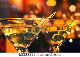 Olive and glass Martini Olive and glass Martini