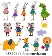 Pets. Set of decorative elements Pets. Set of decorative elements