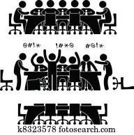 reunión negocio, discusión, icono