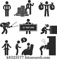 rico, y, pobre, hombre, gente, pictogram