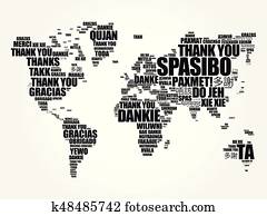 Thank You in many languages World Map