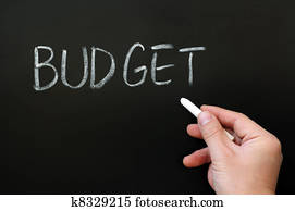 Word of budget written on a blackboard