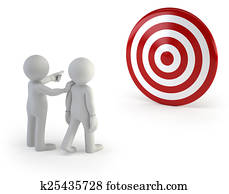3d small people - Coach showing the right way to follow 3d small people - Coach showing the right way to follow