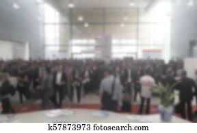 Defocused background of a trade show Defocused background of a trade show
