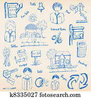 Hand Drawn Real Estate Icon Set