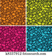Seamless Social Media Pattern Seamless Social Media Pattern