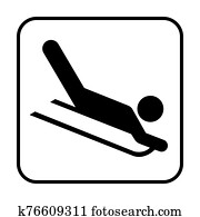Sledding symbol icon Sledding symbol icon