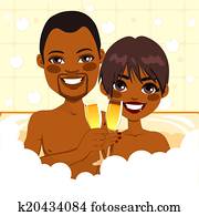African American Couple Relaxing Bath African American Couple Relaxing Bath