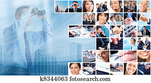 Business people group collage.