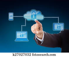 Cloud Computing Security Metaphor In Blue