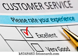 Customer service satisfaction survey form.