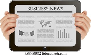 hand holding, digital tablette, pc