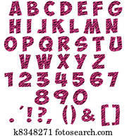 Hot Pink Zebra Alphabet & Numbers Hot Pink Zebra Alphabet & Numbers