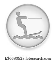 Icon, Button, Pictogram Water Skiing Icon, Button, Pictogram Water Skiing