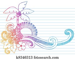 Summer Vacation Beach Doodle