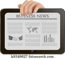 tablette pc, mit, geschaefts, news.