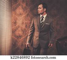 Well-dressed businessman with a briefcase