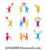 קבע, של, איקונים, -, צללית, family., woman,, man,, kid,, child,, boy,, girl,, father,, mother,, הורים, סמל., אנשים, vector.