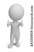 3d small people - double thumbs up 3d small people - double thumbs up