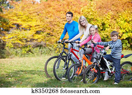 Autumn walk by bicycle