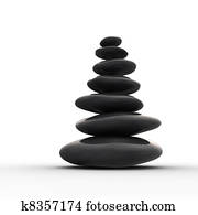 Balanced row from zen pebbles Balanced row from zen pebbles