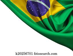 bandeira, de, brasil, colheita, isolado, branco