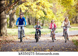 Family on bikes Family on bikes