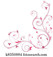 Floral corner in pink color Floral corner in pink color