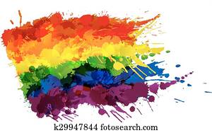 Gay or LGBT flag made of colorful splashes Gay or LGBT flag made of colorful splashes
