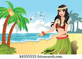 Hawaiian hula dancer Hawaiian hula dancer