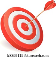Target with arrow. Target with arrow.