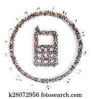 אנשים ב, עצב, של, a, smartphone.