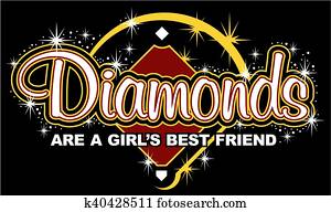 diamantes, é, um, melhor amigo menina