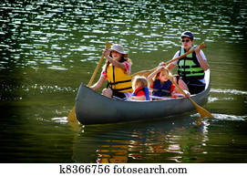 Family Canoeing at Lake Family Canoeing at Lake