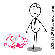 Happy Businessman Piggy bank Happy Businessman Piggy bank