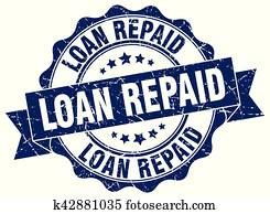 loan repaid stamp. sign. seal