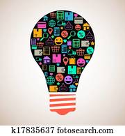 Online shopping creative light bulb Online shopping creative light bulb