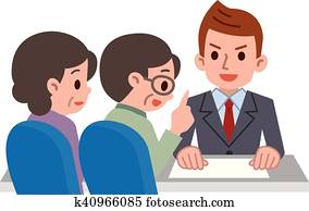 par ancião, consultar, com, conselheiro