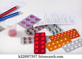 tabela, com, prescrições, e, farmacêutica