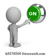 3d person pressing the button on