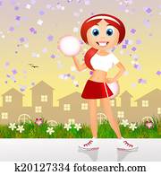 cute, feliz, cheerleader