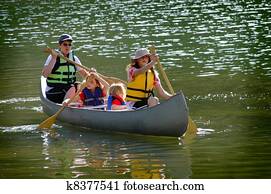 Family Canoeing at Lake Family Canoeing at Lake