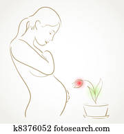 pregnant woman and a flower pregnant woman and a flower