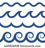 seamless, ondas, padrão