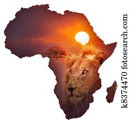 אפריקני, חיות פרא, מפה