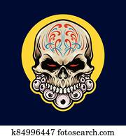 מקסיקני, סוכר, גולגולת, dia, של, ל.ו.ס., muertos