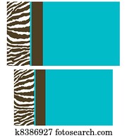 Brown Blue Zebra Business Cards Brown Blue Zebra Business Cards